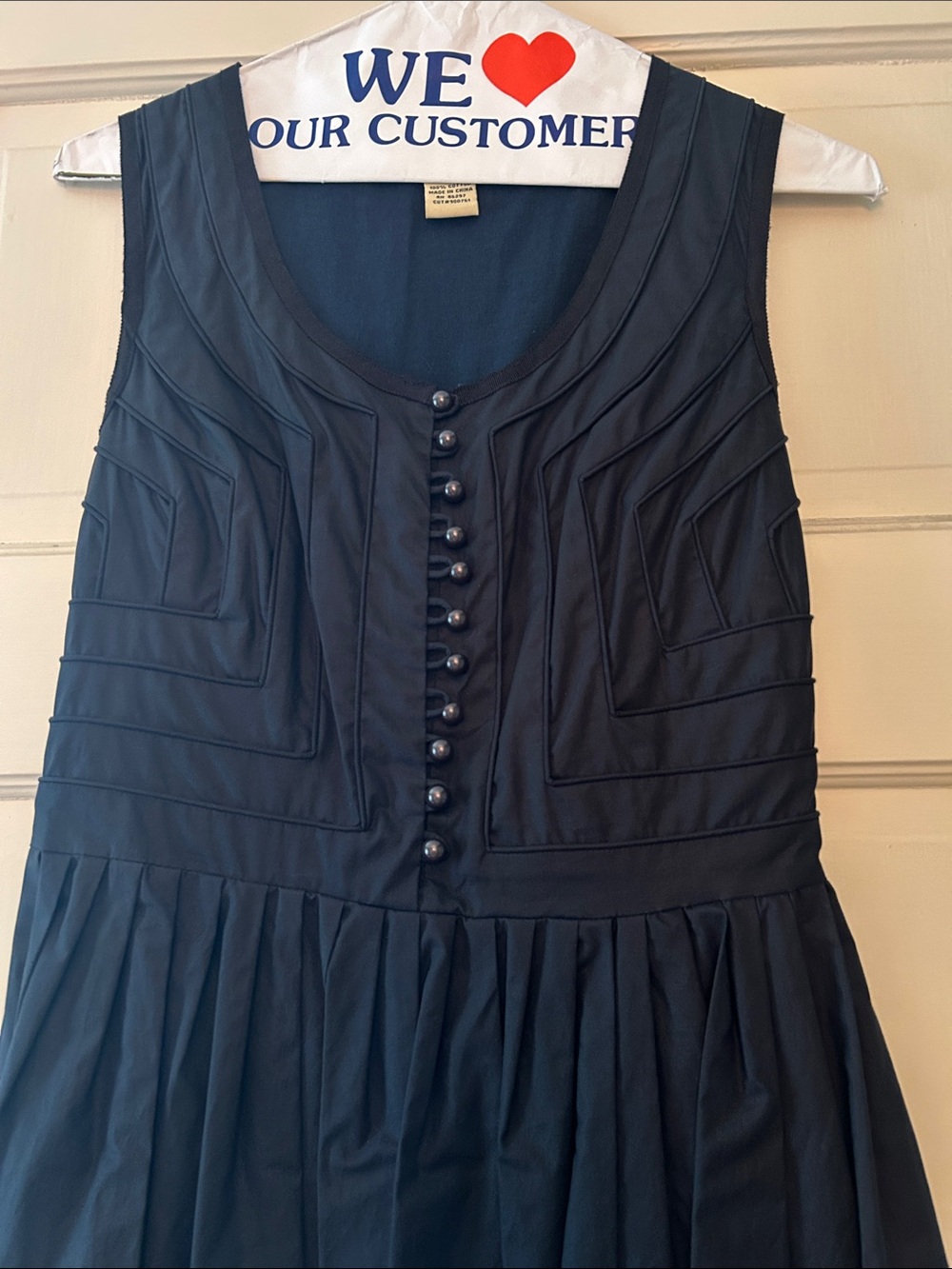 Vertigo Paris Navy Pleated Fit-and-Flare dress XS